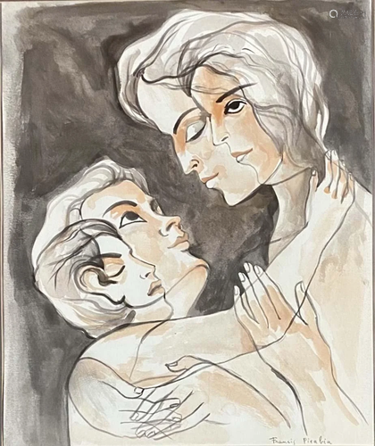 FRANCIS PICABIA FIGURATIVE WATERCOLOR ON PAPER V$10,000