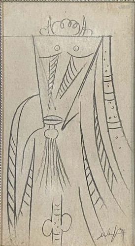 WILFREDO LAM PENCIL ON PAPER SKETCH V$22,000