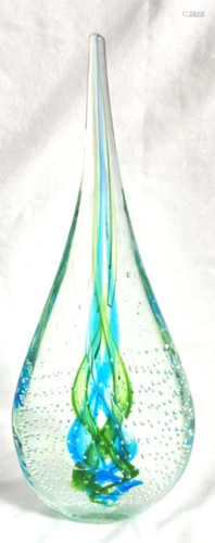 MARVELOUS BLUE/GREEN ABSTRACT TEARDROP SCULPTURE