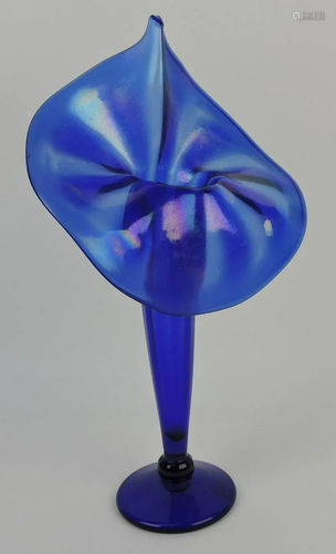 Rick Strini blue iridescent art glass