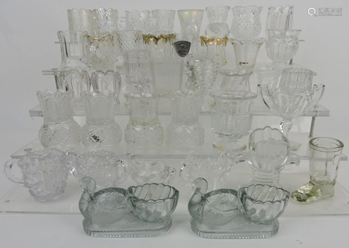 Clear glass lot of 38 toothpick holders