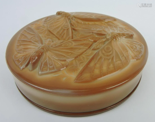 Fenton chocolate glass round covered box