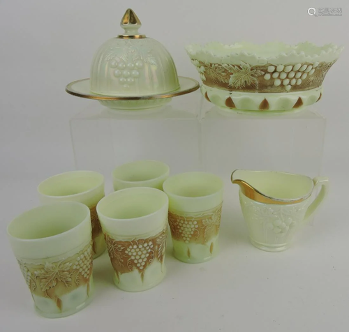 Custard glass lot of 8 pieces