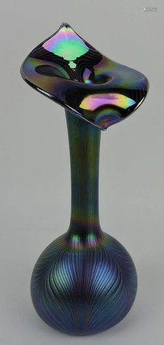 Studio art glass blue iridescent