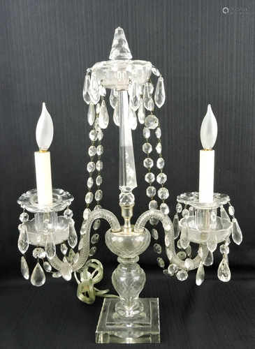 Crystal 2 lite candelabra, 19 1/2