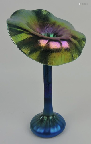 Studio art glass blue iridescent