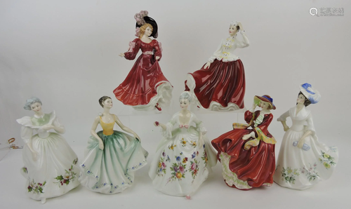 Royal Doulton lot of 7 lady figures: