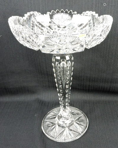 Cut glass large compote, 12