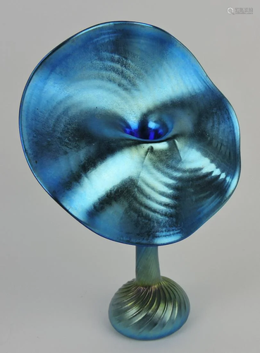 S. Lundberg Glass blue iridescent jack