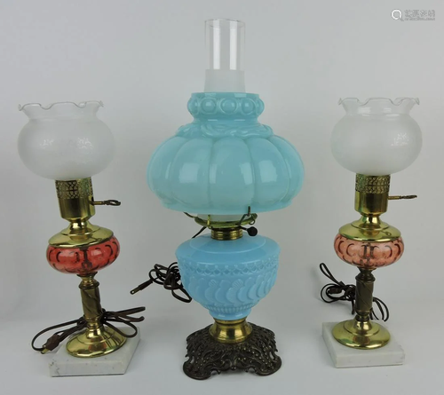 Blue cased glass lamp (shade