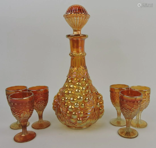 Imperial carnival glass marigold grape