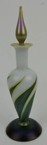 Art glass perfume bottle, 7 1/2