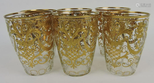 Moser gold enamel set of 6 tumblers,