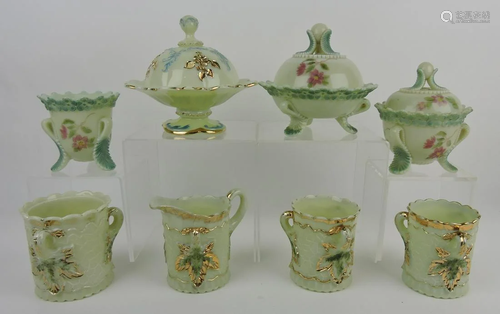 Custard glass lot of 8 pieces