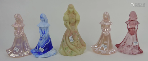 Fenton lot of 5 lady figures