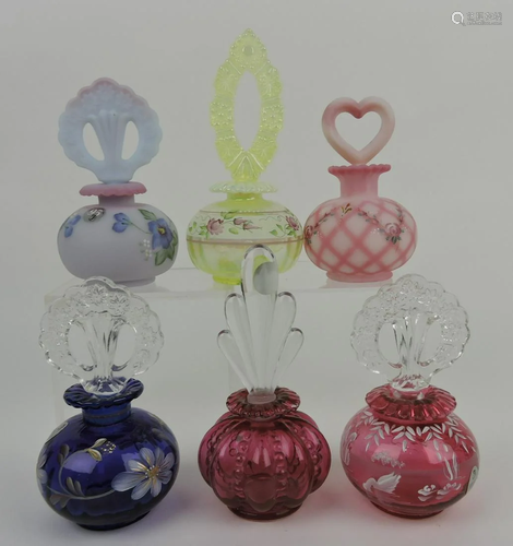 Fenton lot of 6 perfume bottles