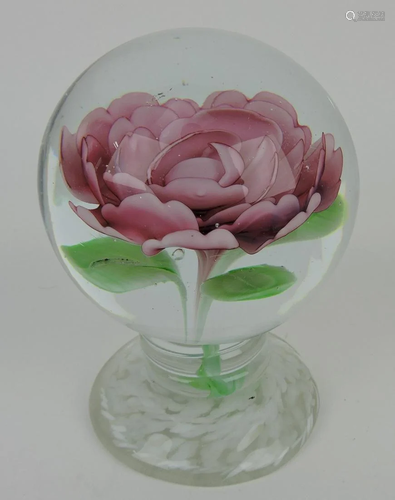 Rose pedestal paperweight