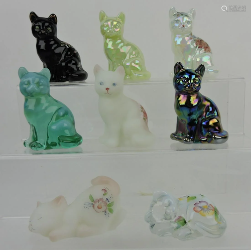 Fenton lot of 8 cat figures