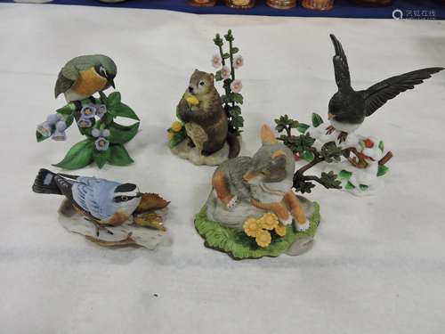 Lenox lot of 5 birds and animals