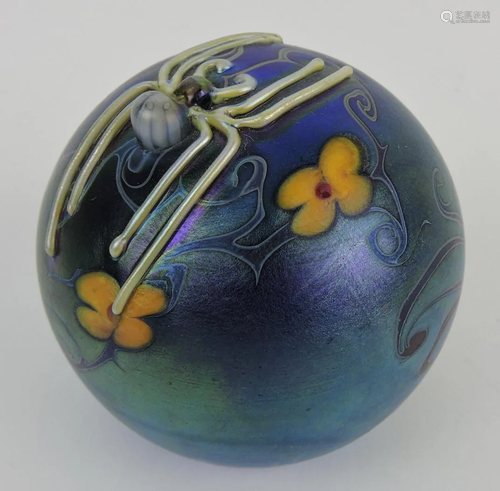 Vandermark art glass paperweight with