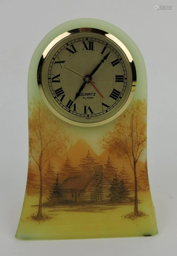 Fenton small dresser clock with log