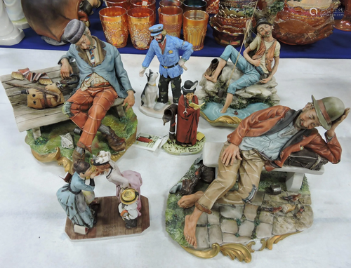 Capodimonte lot of 3 Hobo figures,