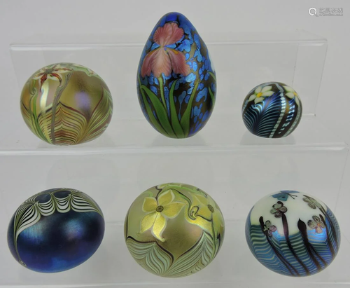 Orient & Flume art glass lot of 6