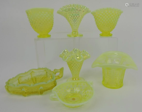 Fenton topaz vaseline opalescent lot