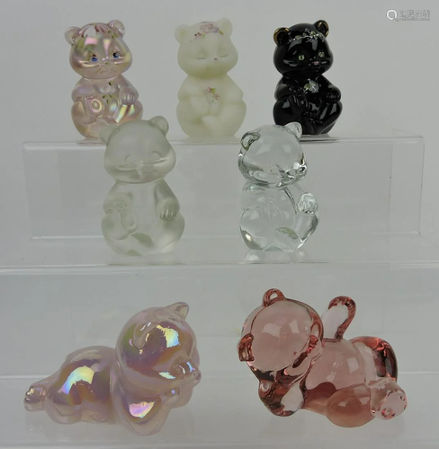 Fenton lot of 7 bear figures