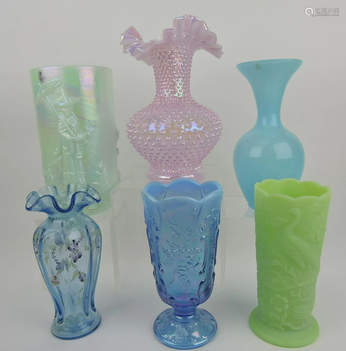 Fenton lot of 6 vases