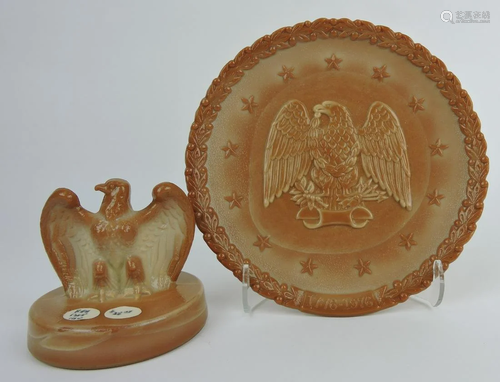 Fenton 1976 chocolate glass eagle