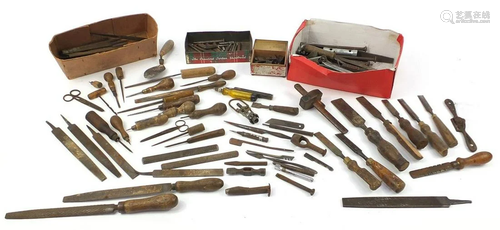 Collection of vintage and later tools including files