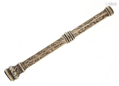 Edwardian silver propelling pencil, Birmingham 1903,