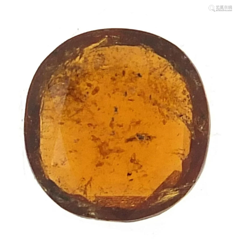 Red/orange hessonite garnet gemstone with certificate,