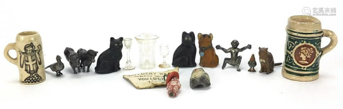 Antique and later miniatures including miniature silver