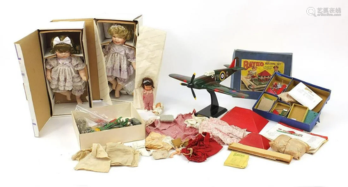 Vintage and later toys including a large model Hawker