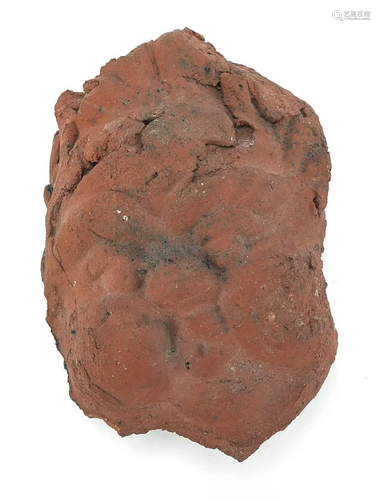 Indian clay head mask, 11cm high