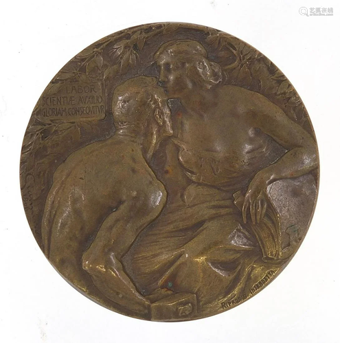 1906 Milan exhibition bronze medallion, 6cm in diameter