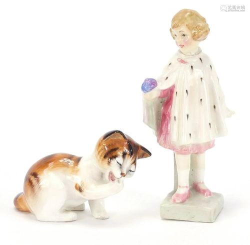 Royal Doulton figurine Hermione and a Cat HN2587, 10cm