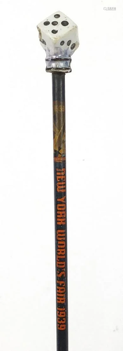 New York World's Fair 1939 walking stick with dice