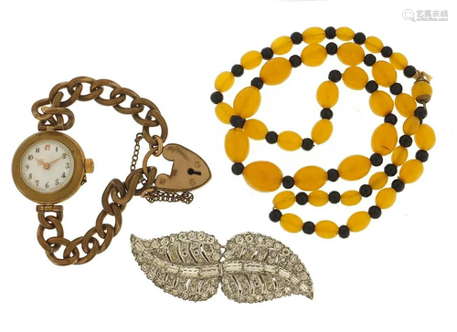 Antique and later jewellery comprising a ladies'