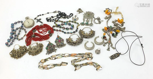 Middle Eastern jewellery including coral and mother of