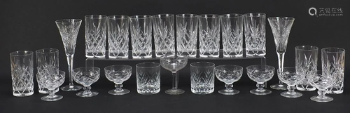 Edwardian and later cut glass including two large