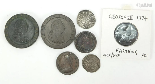 Hammered and later British coinage, some silver,