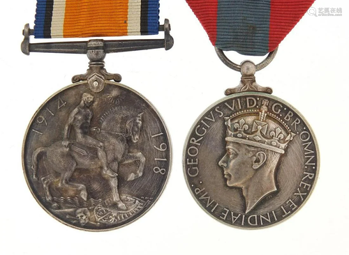 British military World War I 1914-18 war medal and For