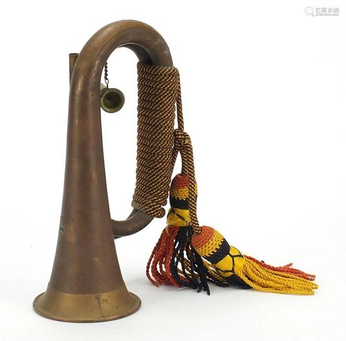 Military interest brass bugle, 29.5cm high