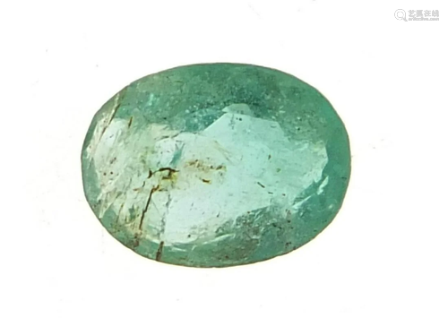 Oval green emerald panna gemstone with certificate,