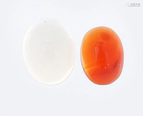 Two gemstones with certificates comprising orange