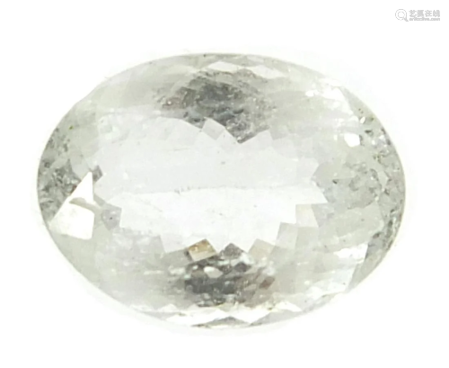 Oval colourless goshenite gemstone with certificate,