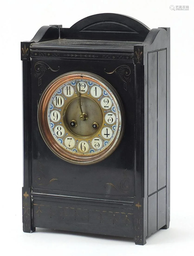 Victorian aesthetic black slate mantle clock with